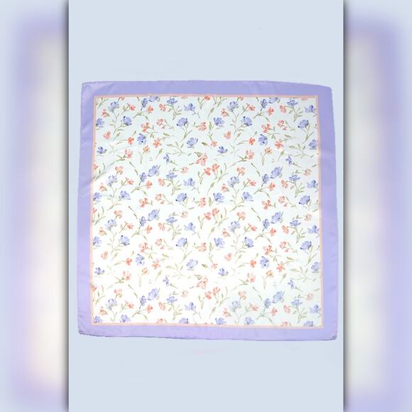 A218-O • Spring Meadow Floral Silky Bandana Scarf - Picture 2 of 6